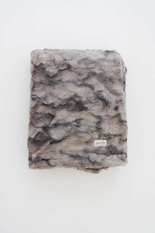 GRACED SOFT LUXURIES Oversized Throw Blanket Living Room Decor Softest Warm Elegant Aesthetic Comfy Cozy Faux Fur for Home, Couch, Sofa, Bed, Chair (XL 60" x 80", Marbled Gray)