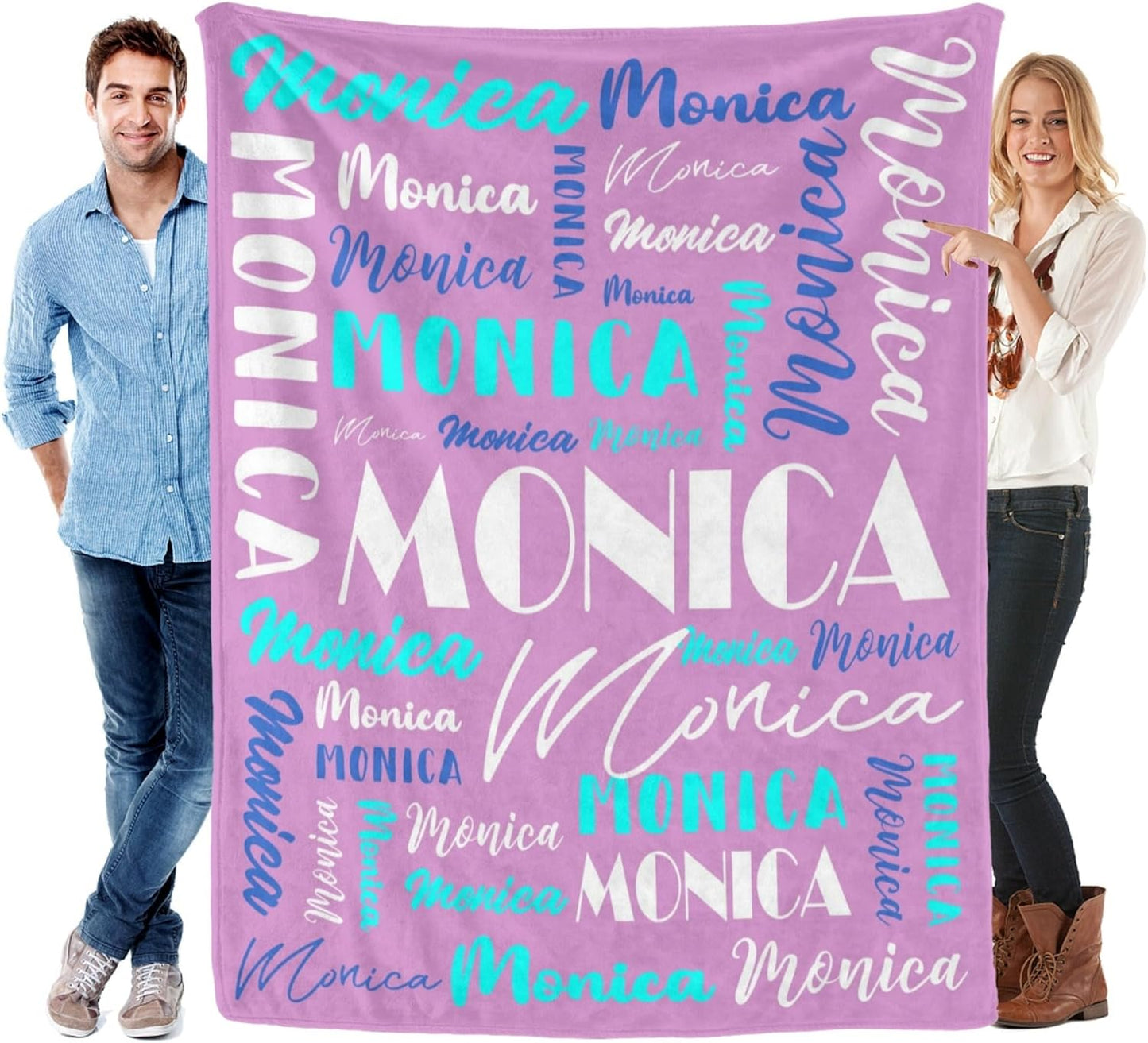 Name Blanket Personalized Blanket for Adult Kids Flannel Customize Throw Blanket Custom (Color 27, 60 x 80 Inches)