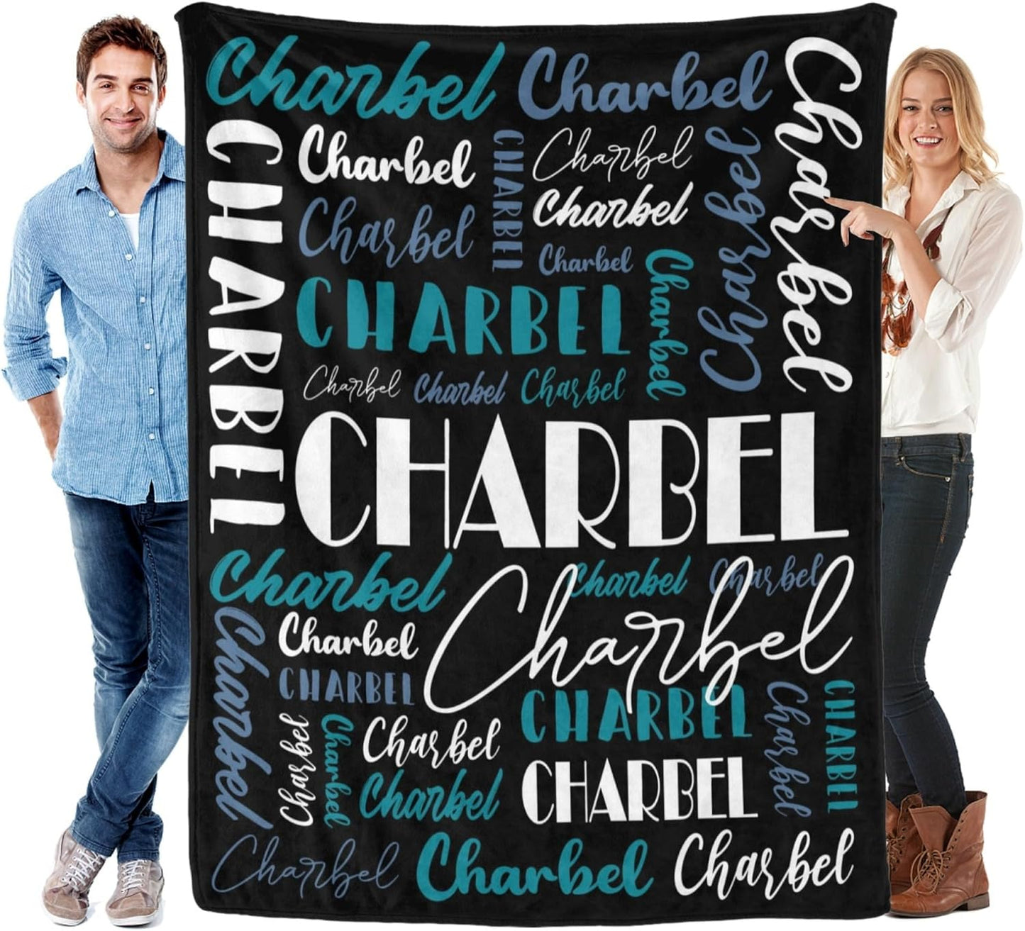 Name Blanket Personalized Blanket for Adult Kids Flannel Customize Throw Blanket Custom (Color 13, 50 x 60 Inches)