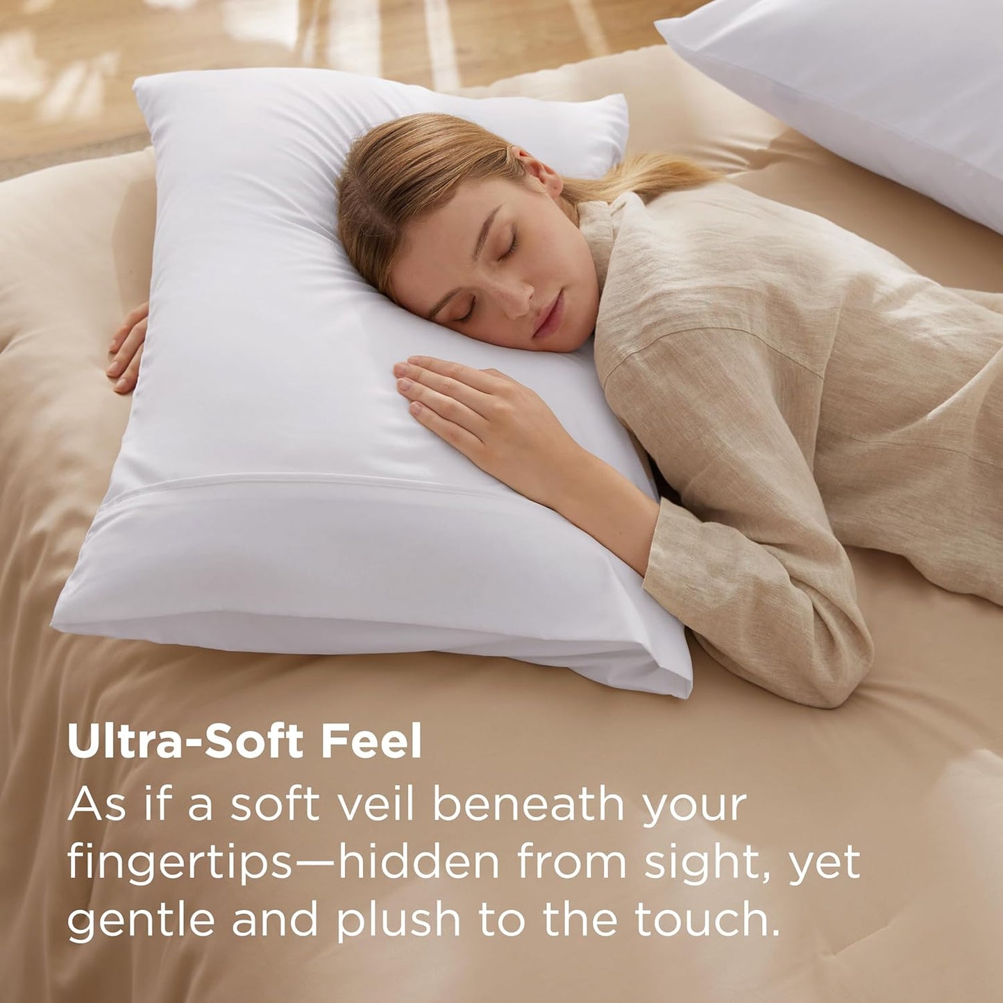 Bedsure Queen Pillow Cases Set of 2 - White Brushed Microfiber Pillowcase 2 Pack, Super Soft Pillowcase, Pillow Case Covers with Envelope Closure, Wrinkle, Fade and Stain Resistant, 20x30 Inches