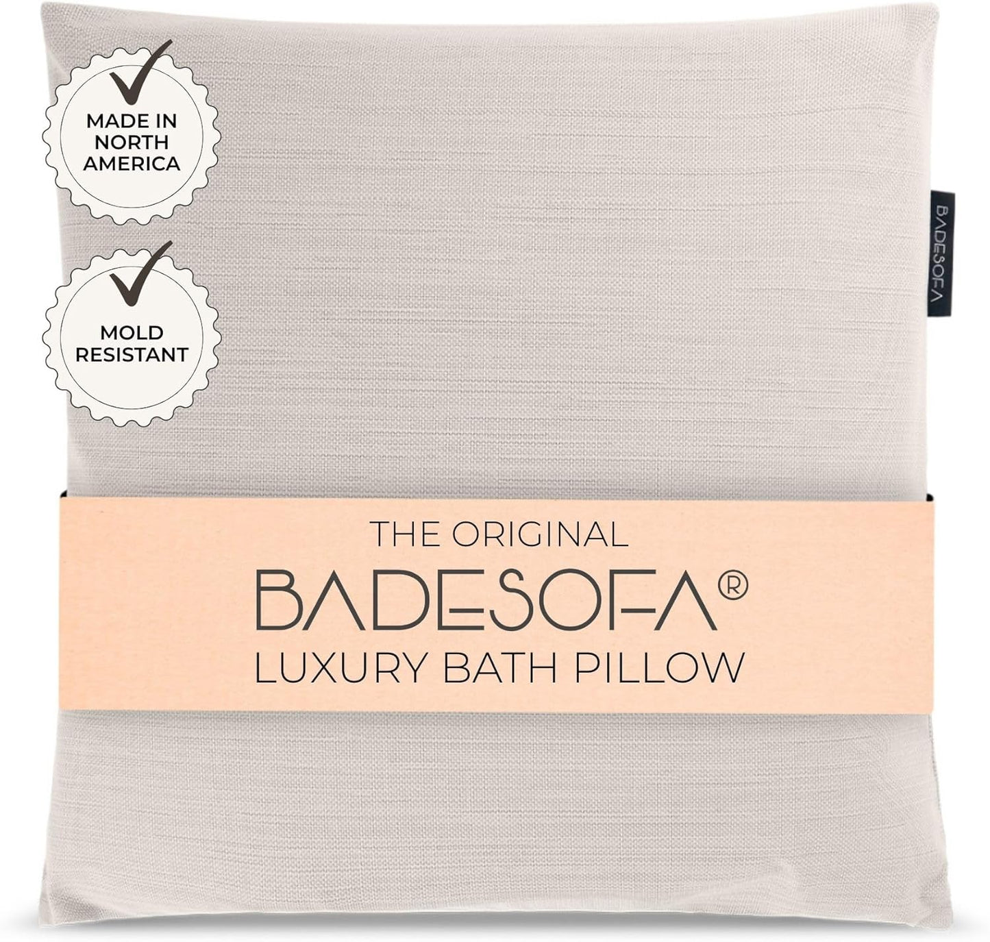 BADESOFA® Luxury Bath Pillow M - Lusciously Soft & Comfortable Tub Pillow for Bathtub - Washable & Quick-Drying Bath Back Pillow - Non-Slip Full Body Tub Pillow - Luxury Spa Cushion in Ivory Pearl