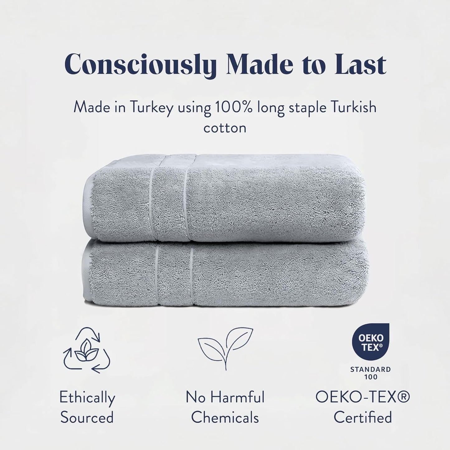 Brooklinen Super-Plush Turkish Cotton Washcloths Set of 2 Cotton, 820 GSM, Highly Absorbent, Machine Washable, Perfect for Home & Bathroom (13" x 13", Smoke Grey)