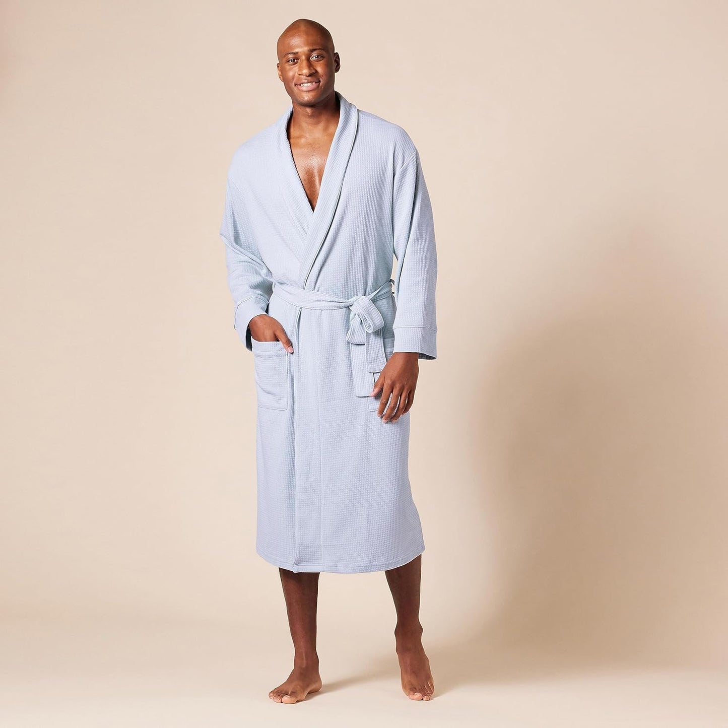 Amazon Essentials Mens Lightweight Waffle Bathrobe (Available in Big & Tall)