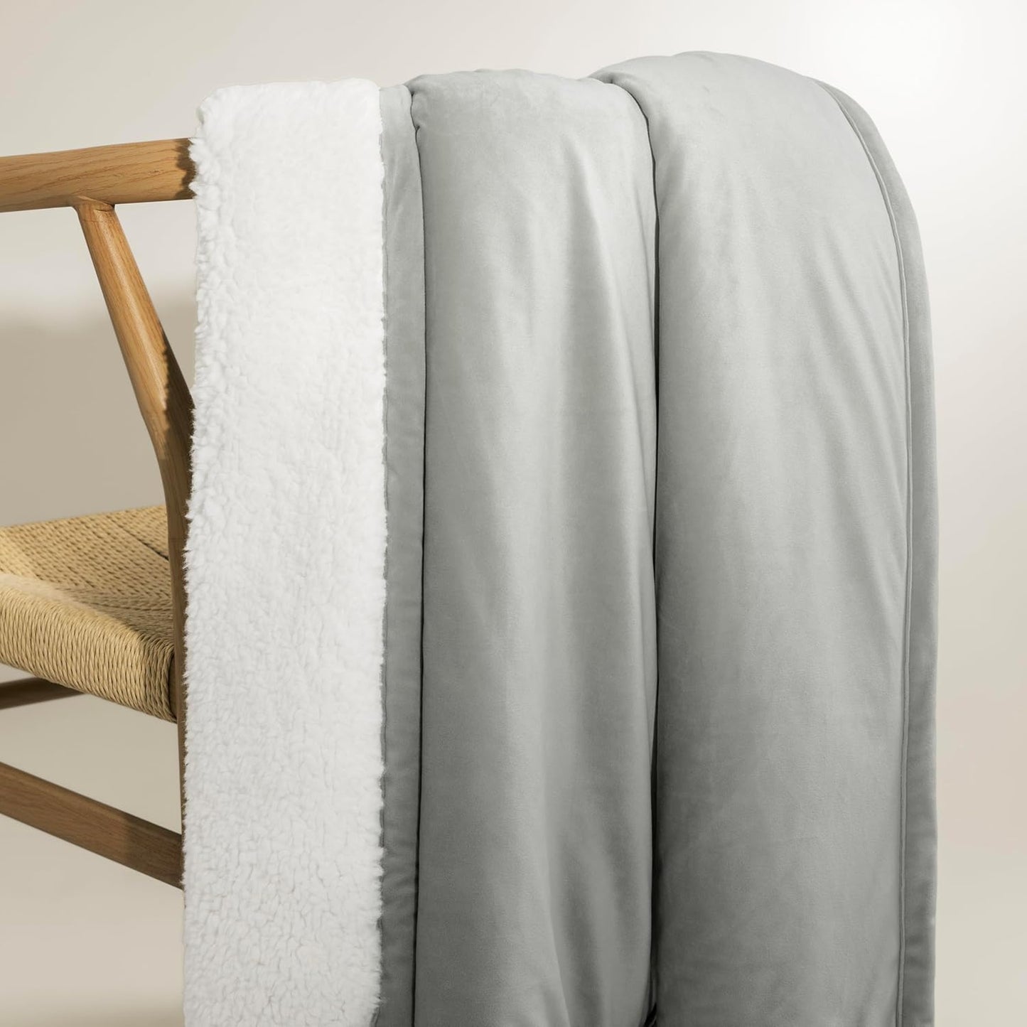 UGG Bliss Throw Blanket Plush Soft Fleece Fluffy Blankets for Bed or Couch Oversized Warm Reversible Machine Washable Medium Weight Home Decor Giftable Throw, 50-inch x 70-inch, Seal Grey
