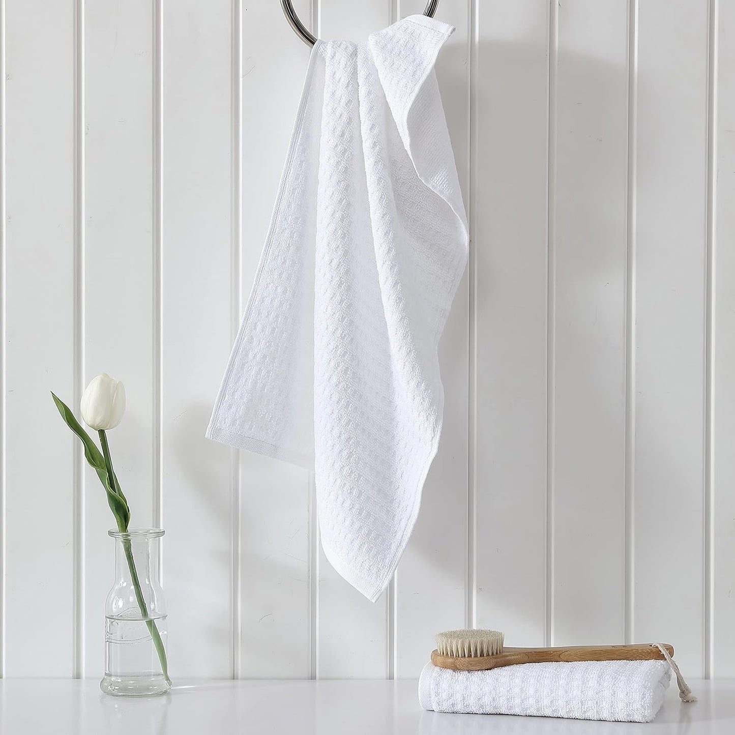 Tommy Bahama- Hand Towel Set, Highly Absorbent Cotton Bathroom Decor, Low Linting & Fade Resistant (Northern Pacific White, 2 Piece)