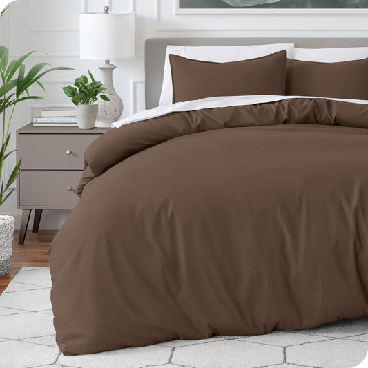 Bare Home Bedding Duvet Cover California King Size - Premium 1800 Super Soft Collection - Lightweight, Cooling - Soft Breathable Bedding Duvet Cover (Cal King, Cocoa)
