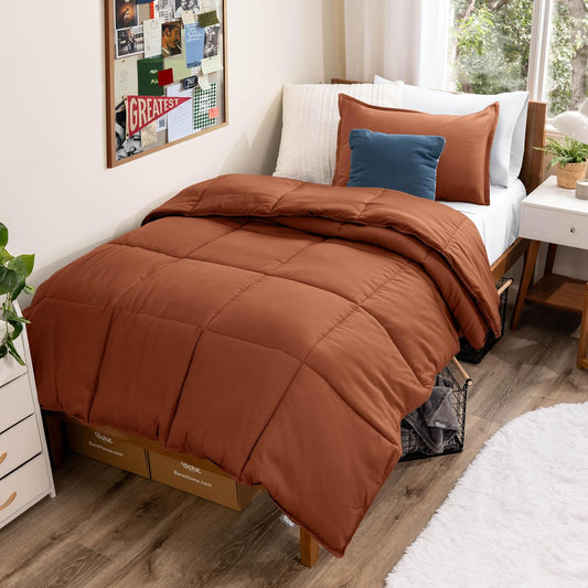 Bare Home Comforter Set - Twin/Twin Extra Long Size - Ultra-Soft - Goose Down Alternative - Premium 1800 Series - All Season Warmth (Twin/Twin XL, Terracotta)
