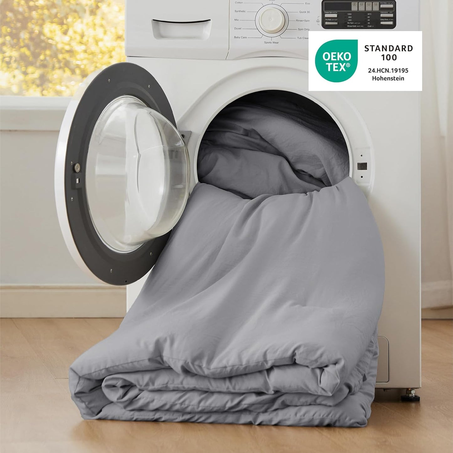 Bedsure Twin/Twin XL Comforter Set, Grey Soft Prewashed Bedding for All Seasons, 2 Pieces GentleSoft™ Warm Down Alternative Bed Set, 1 Lightweight Comforter (68"x88") and 1 Pillowcase (20"x26")