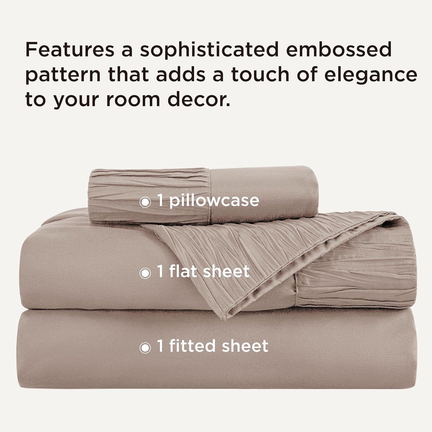 Bedsure Twin XL Sheet Sets Dorm Bedding - 3 Pieces Soft Extra Long Twin Sheets, Hotel Luxury, Easy Care Microfiber for Women, Men, Khaki