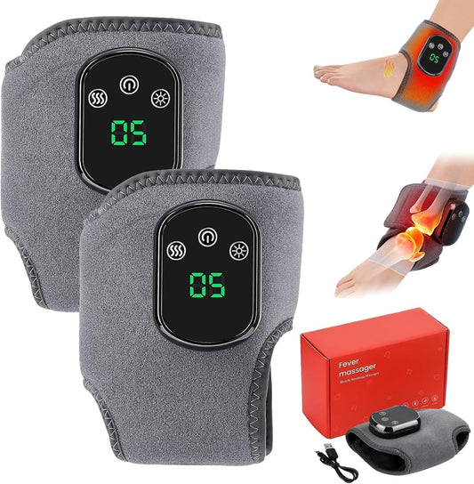Foot Massager, Foot Triple Method Massager for Neuropathy Pain Relief - Electric Foot Massager with Heat, Compression for Plantar Fasciitis, Muscle Recovery (2 PCS)