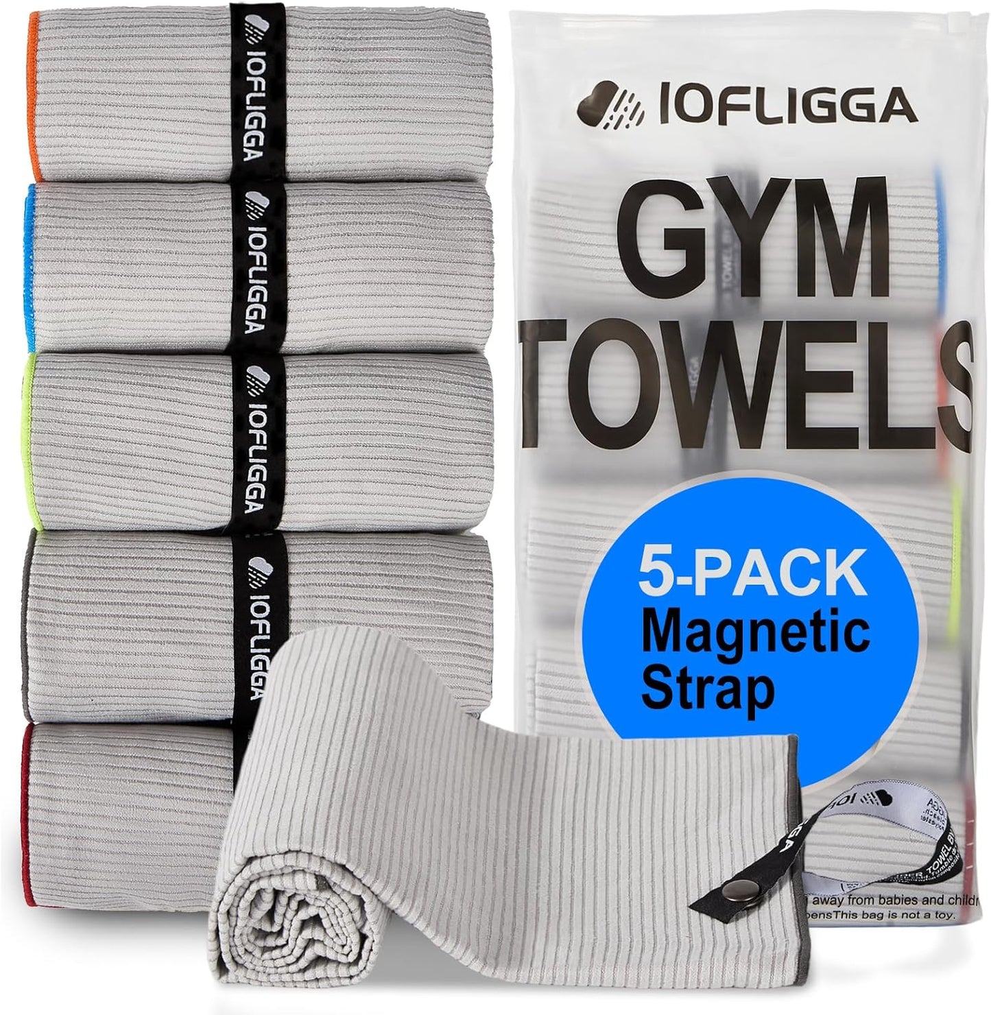5 Pack Microfiber Gym Towels – Quick Dry, Super Absorbent, Lightweight & Compact Sweat and Workout Towels for Travel, Camping, Hot Yoga, Beach, and Sports (16 * 32" (5 Pack))
