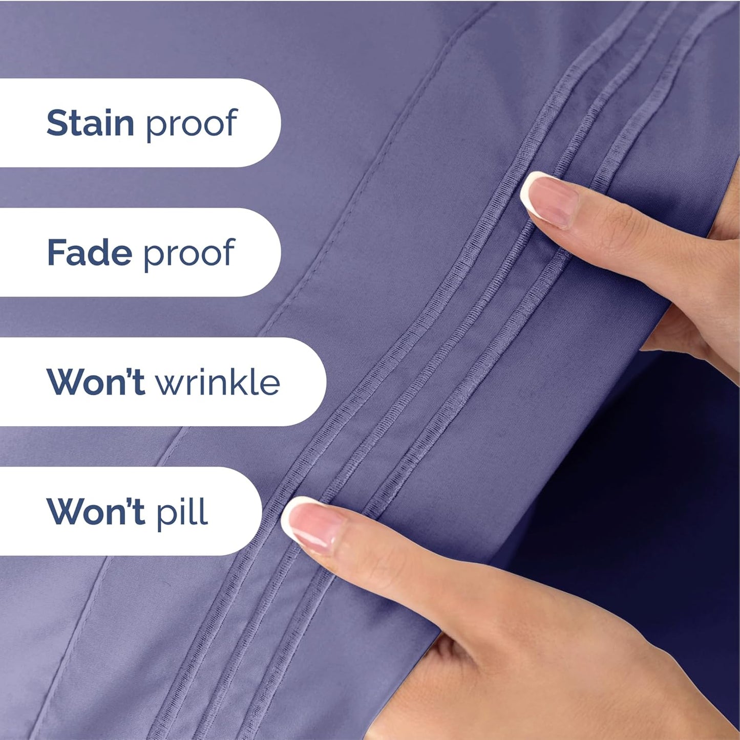 Split King Size 5 Piece Sheet Set - Extra Soft, Breathable & Cooling Sheets - Hotel Luxury Bed Sheets for Women & Men - Deep Pockets, Easy-Fit & Wrinkle-Free Sheets - French Violet Oeko-Tex Bed Sheets