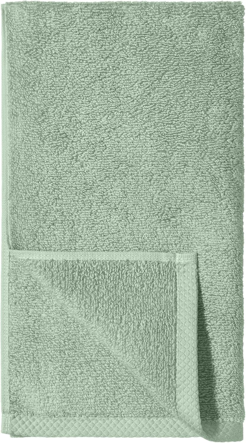 Amazon Basics Quick-Dry Hand Towels - 100% Cotton, 8-Pack, 28 x 16 inches, Seafoam Green