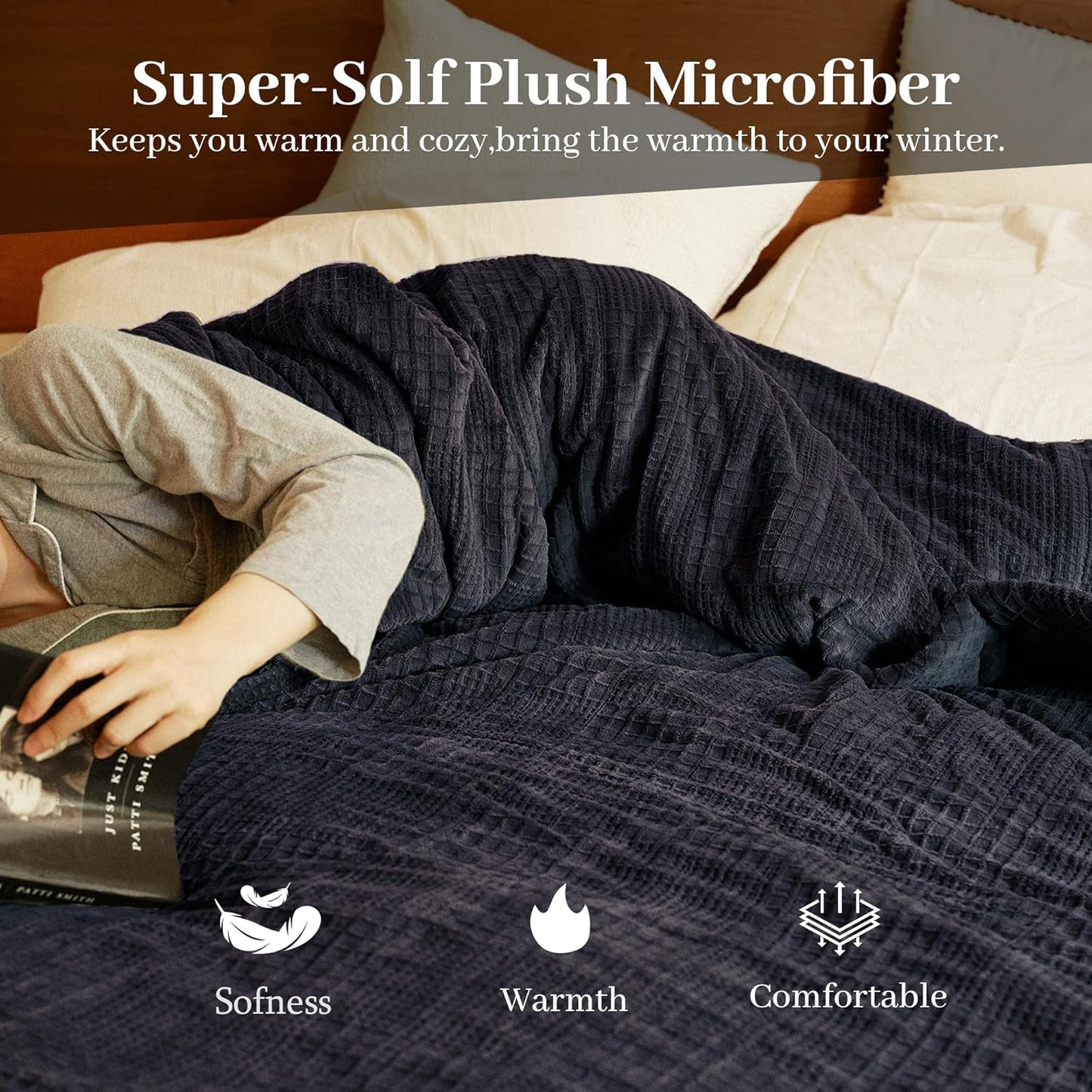 Electric Blanket Full Size 72''X84'' - Heated Blanket with Single Control Fast Heating 9 Heating Levels & 10 Hours Auto Off,ETL Certified Machine Washable (Black)