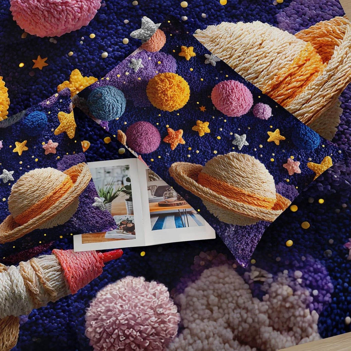 Puple Pink Galaxy Comforter Full Size，Galaxy Theme Bedding Set Full for Kids