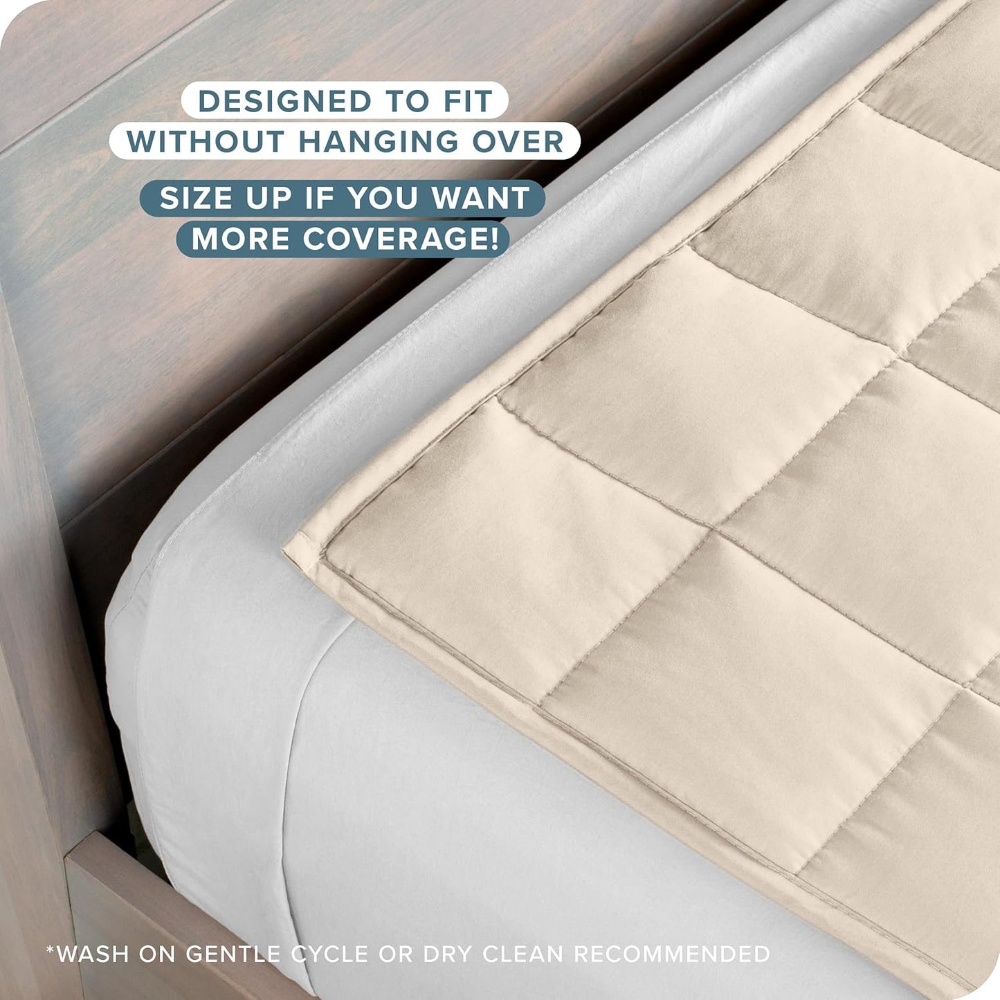 Bare Home Weighted Blanket Queen Size 17lb (60" x 80") for Adults - All-Natural 100% Cotton - Premium Heavy Blanket Nontoxic Glass Beads (Sand, 60"x80")