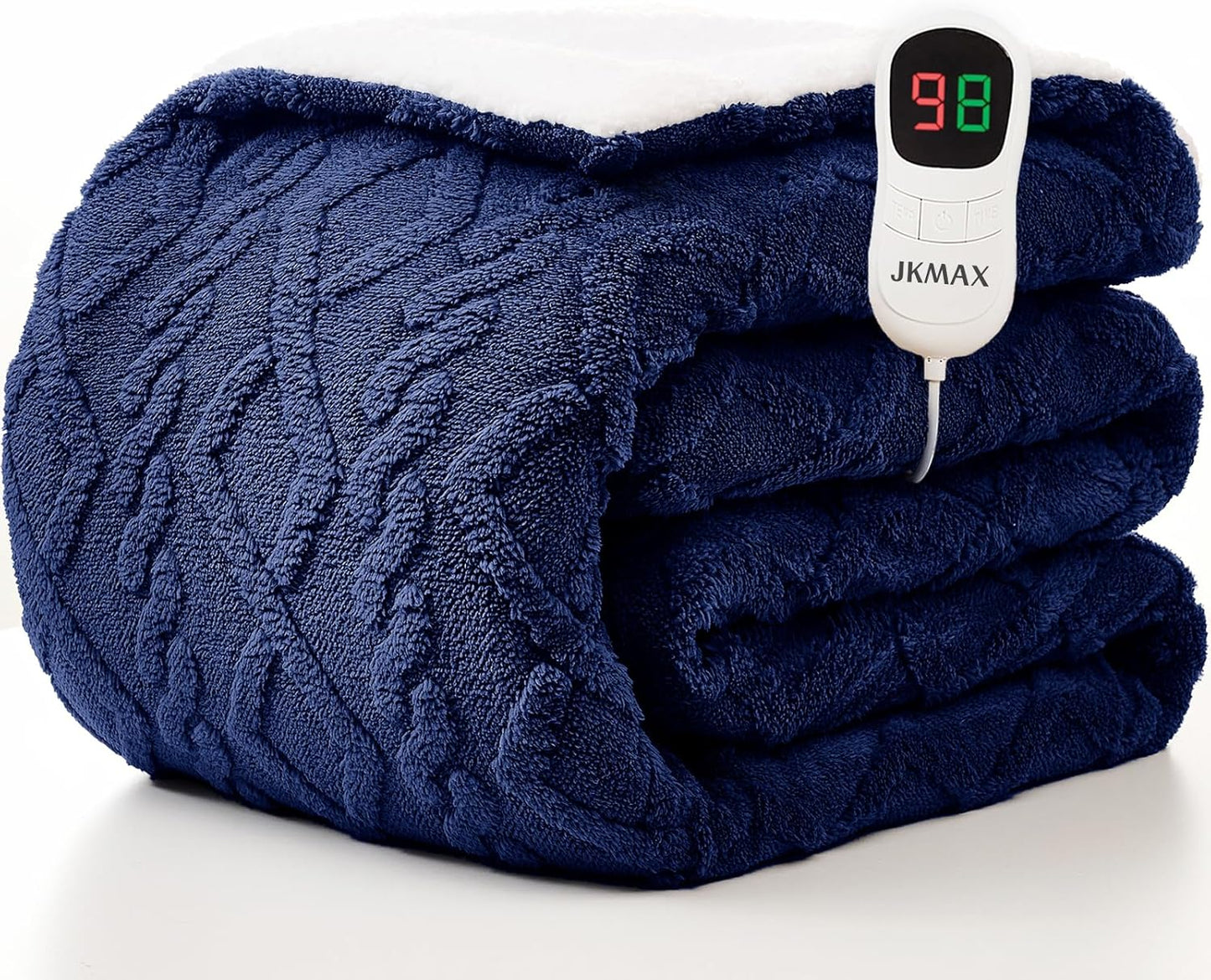 Heated Electric Blanket Full Size-72"x84" Heating Blanket with 10 Heating Levels & 5 Time Settings Over-Heat Protection，Winter Warmer for Adults with ETL Certification（Navy Blue）