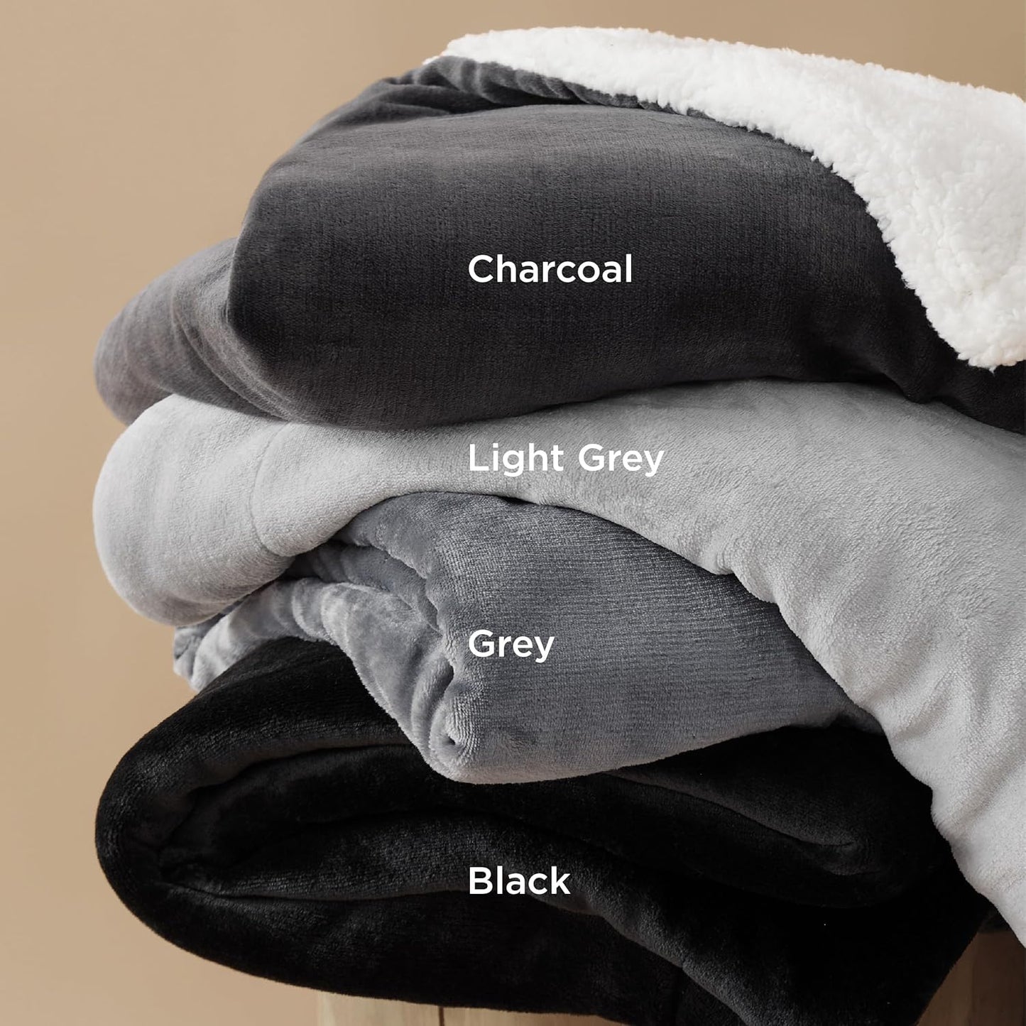 Bedsure GentleSoft Sherpa Fleece Throw Blanket Twin Size for Couch - Thick and Warm Throw for Women and Men, Soft Fuzzy Plush Twin Blanket for Winter, Light Grey, 60x80 Inches