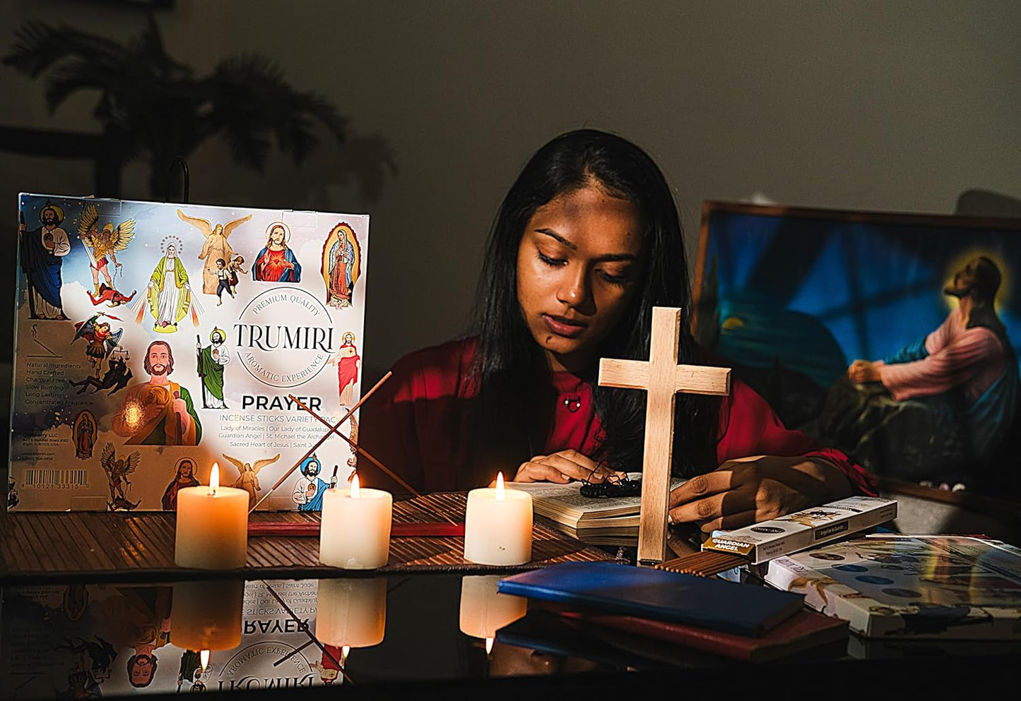 Prayer Incense Sticks - 120 Insence-Sticks (20 Insense x 6 Incents) Catholic Church Spiritual Incienso for Jesus Guardian Angel St Michael Archangel San Miguel Arcangel Judas Religious Gifts + Holder