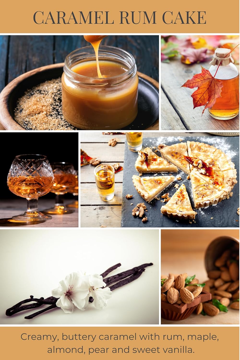 ECO CANDLE CO. Room & Linen Spray, Caramel Rum Cake, 8 oz. - Scents Of Caramel, Rum, Maple, Almond, Pear, & Vanilla - Recycled Aluminum Bottle, No Propellents, Pump Top, All Natural Ingredients