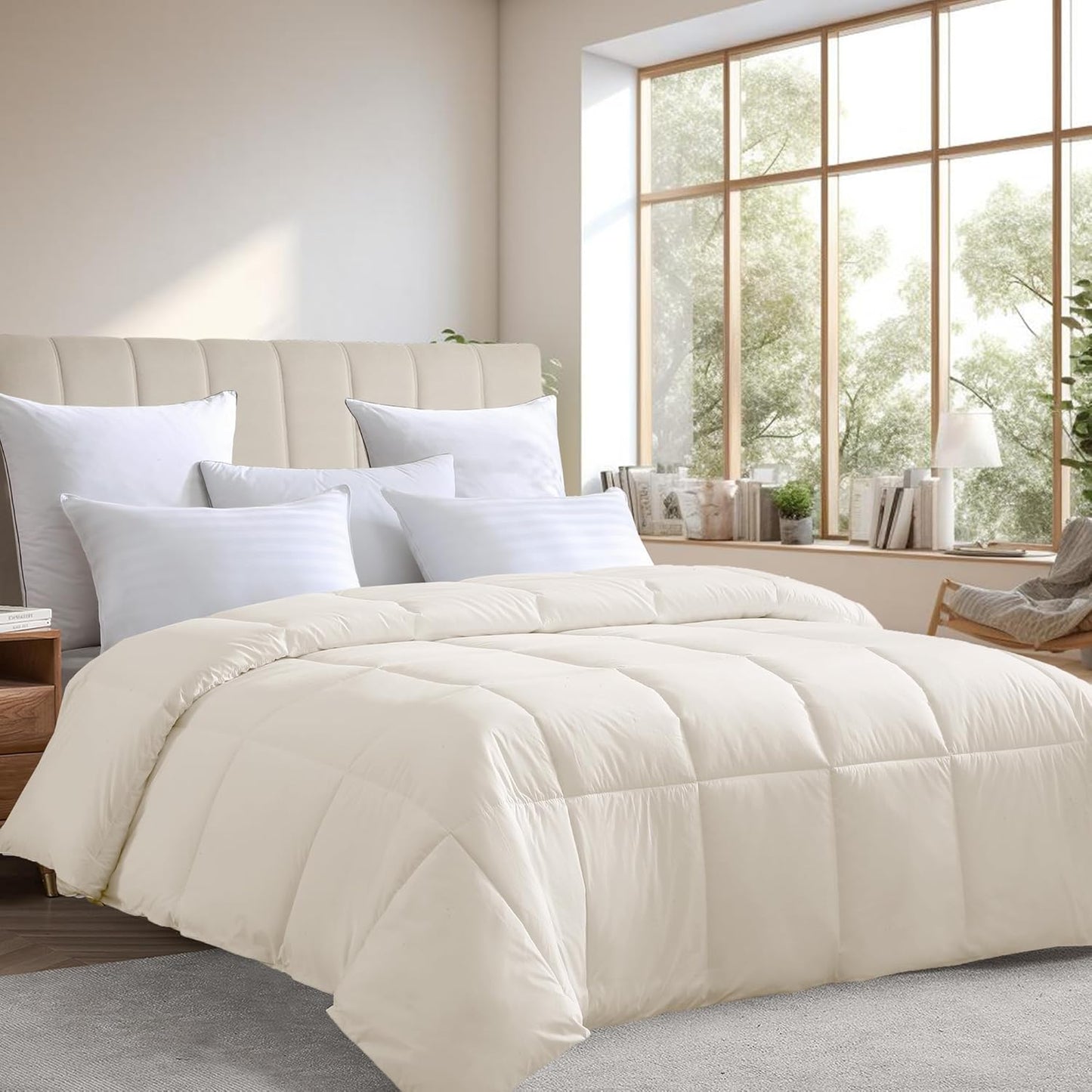 Farm To Home Down Alternative Comforter King Size 100% Organic Cotton Duvet Insert Hotel Collection Hypoallergenic Comforter Machine Washable Comforter 108 x 98 for All Season