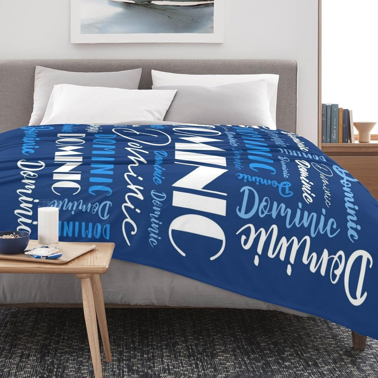 Name Blanket Personalized Blanket for Adult Kids Flannel Customize Throw Blanket Custom (Color 18, 50 x 60 Inches)
