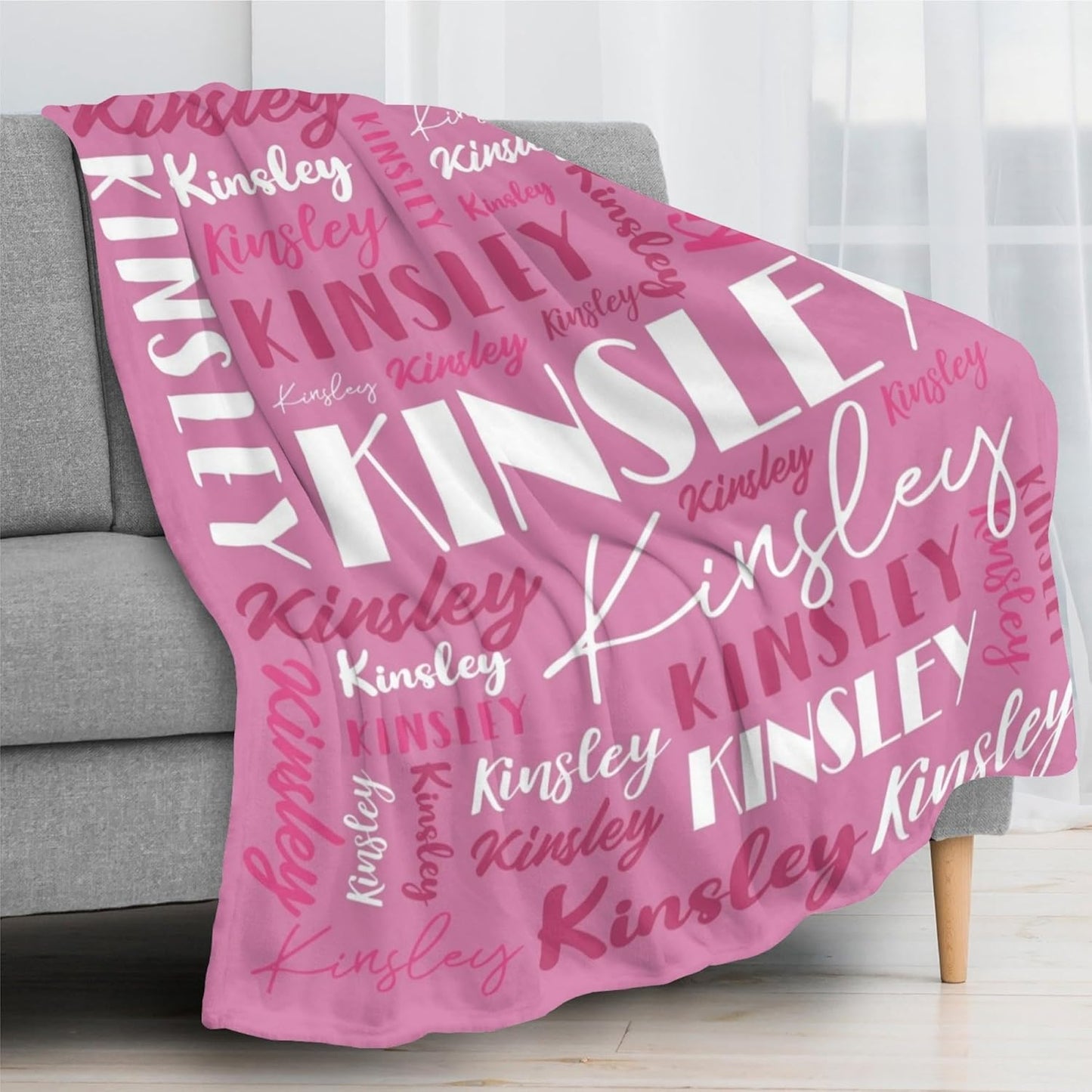 Name Blanket Personalized Blanket for Adult Kids Flannel Customize Throw Blanket Custom (Color 06, 60 x 80 Inches)