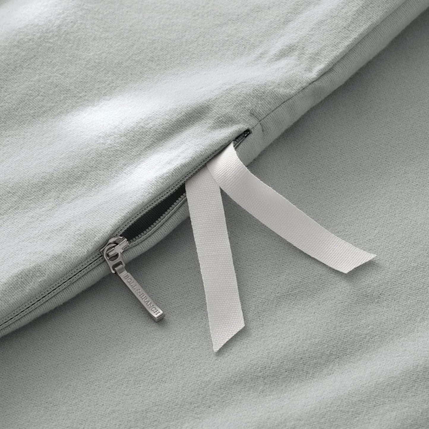 BOLL & BRANCH Flannel Duvet Set - Full/Queen, Shore - Luxury 100% Organic Cotton - 1 Duvet Cover, 2 Shams - Velvety Soft, Warm & Breathable Weave