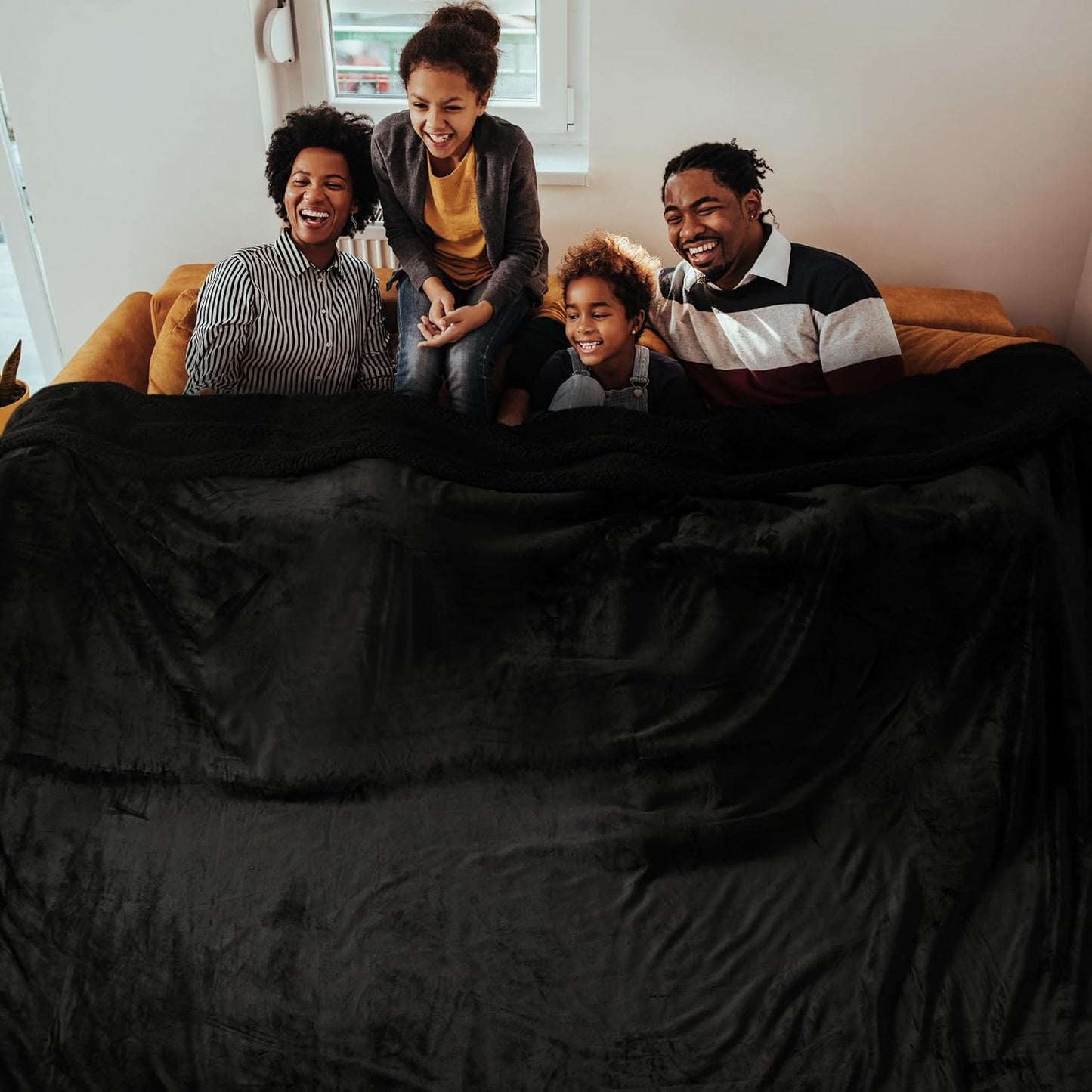 Bedsure GentleSoft Sherpa Fleece Oversized Cal King Blankets for Bed - Thick and Warm, Soft Fuzzy Plush Large Blanket for Winter, Black, 112x98 Inches
