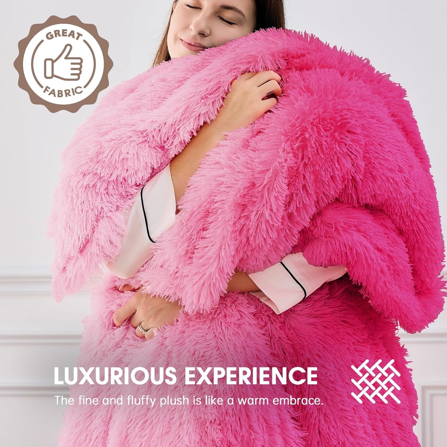 Heated Electric Blanket Throw,Warm Winter Birthday Gifts for Women Her Grandma-Faux Fur with Soft Sherpa,10 Heat Settings,5 Time Settings with Fast Heating, 50x60, Rose Red