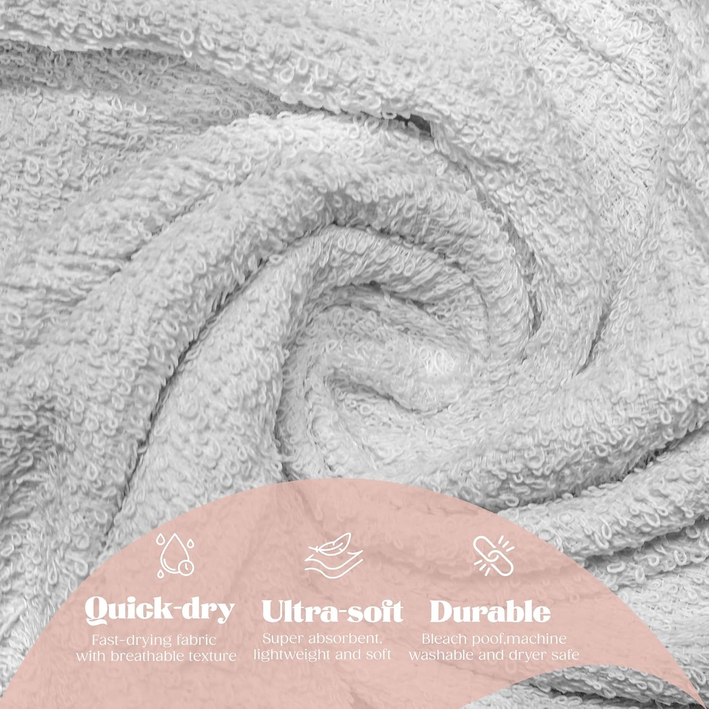 (Pack of 12 White Bath Towels Bulk 20x40 Inches -100% Cotton Economy Cheap Bath Towels for Commercial Uses, Gym, Salon, Spa & Hair - Quick Drying -Bath Towel Sets Bulk