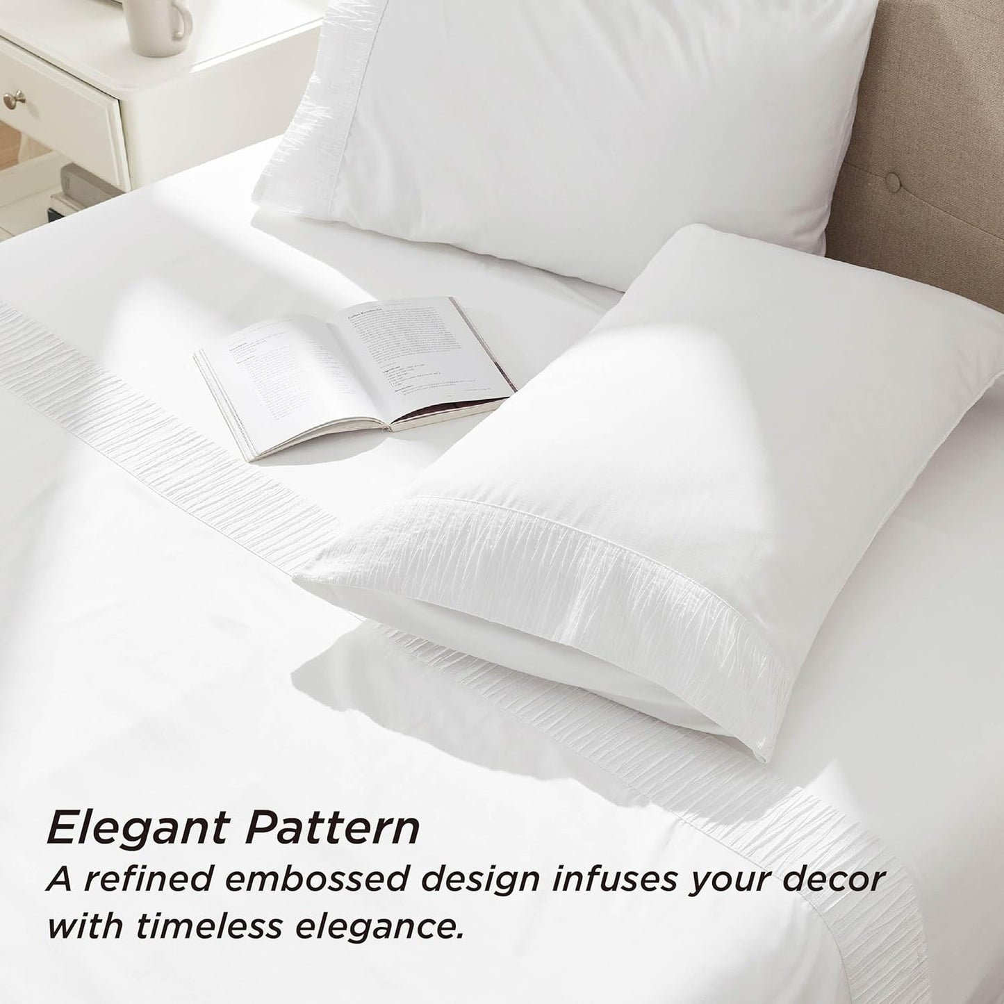 Bedsure Twin XL Sheet Sets Dorm Bedding - 3 Pieces Soft Extra Long Twin Sheets, Hotel Luxury, Easy Care Microfiber for Women, Men, Bright White