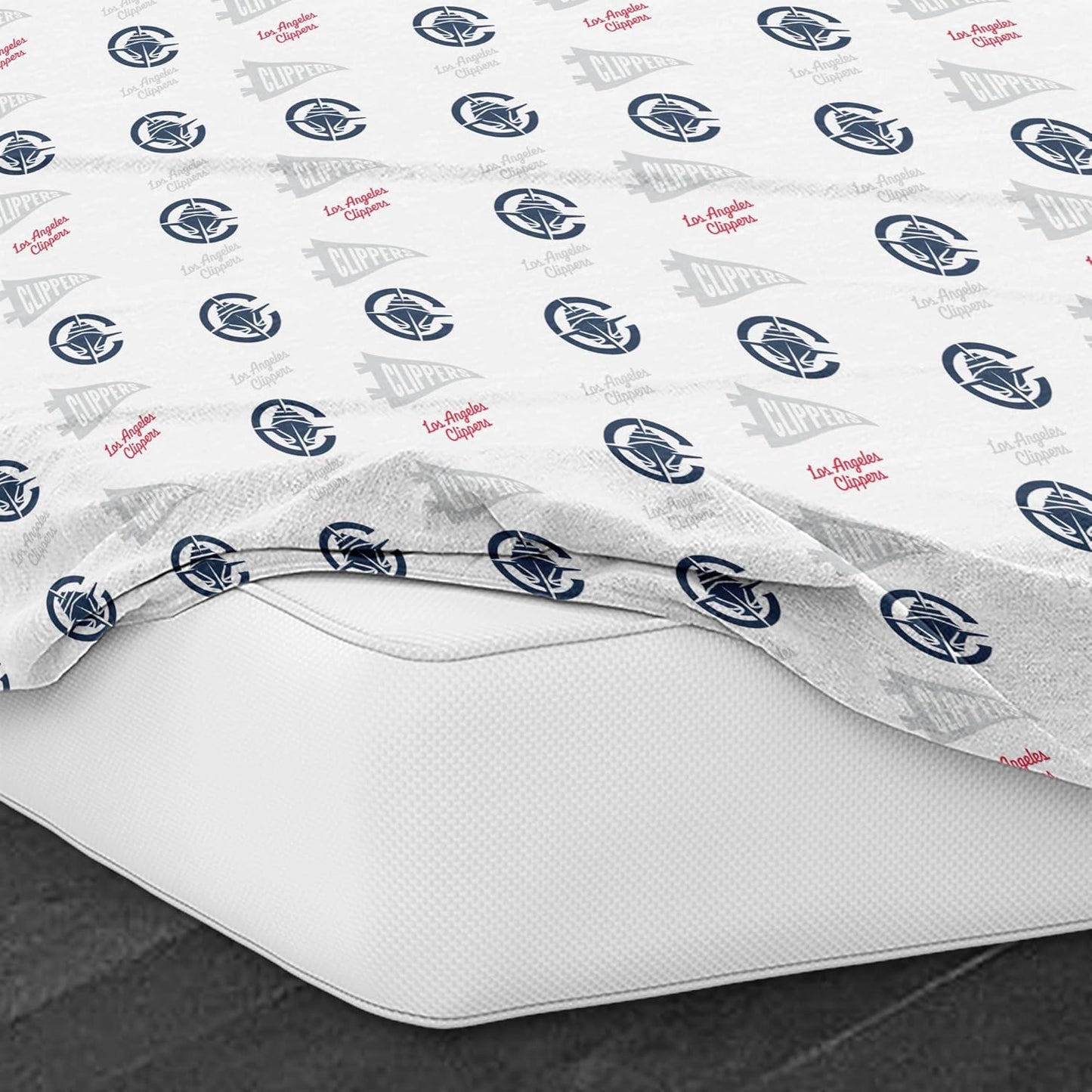 Northwest Officially Licensed Los Angeles Clippers NBA Full Size Sheet Set – Soft Team Logo Bedding for Dorms, Bedrooms, Fan Caves & Game Day Style