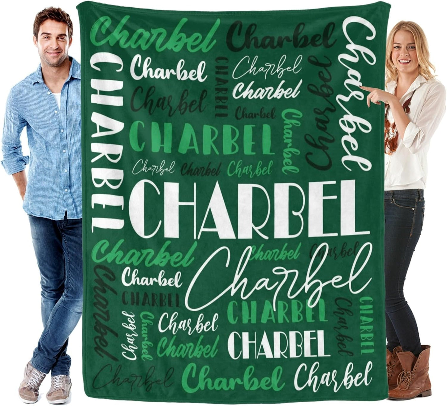 Name Blanket Personalized Blanket for Adult Kids Flannel Customize Throw Blanket Custom (Color 19, 40 x 50 Inches)
