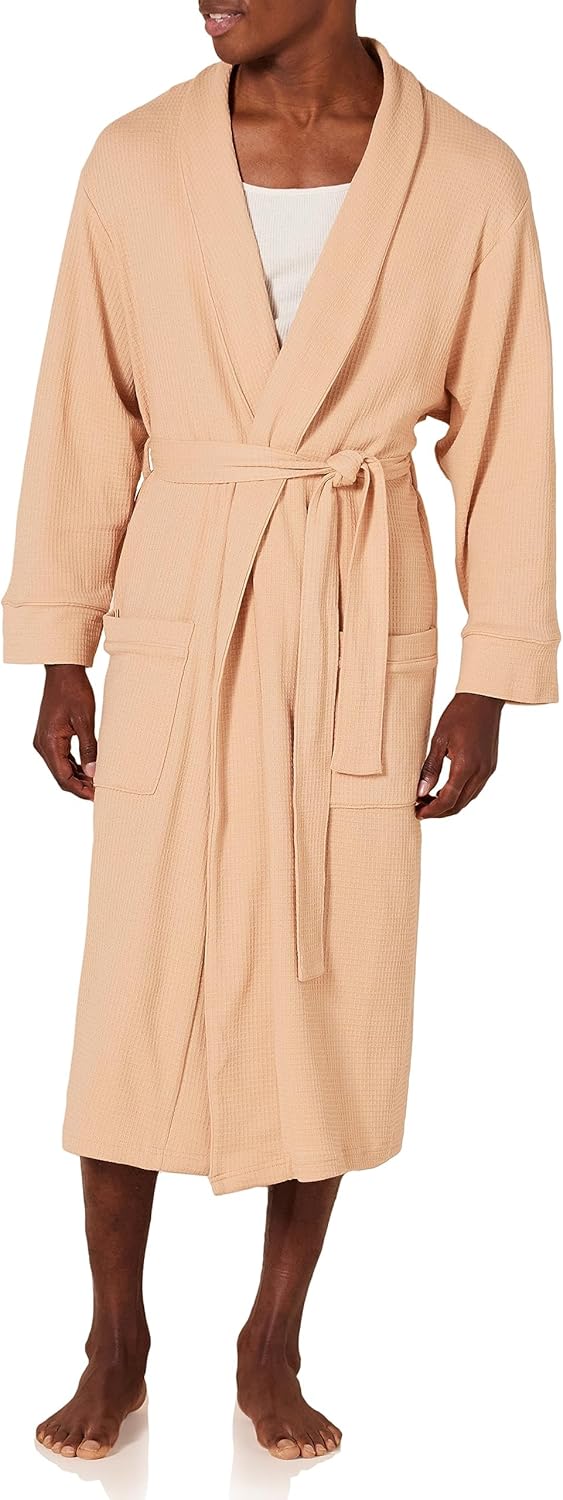 Amazon Essentials Mens Lightweight Waffle Bathrobe (Available in Big & Tall)