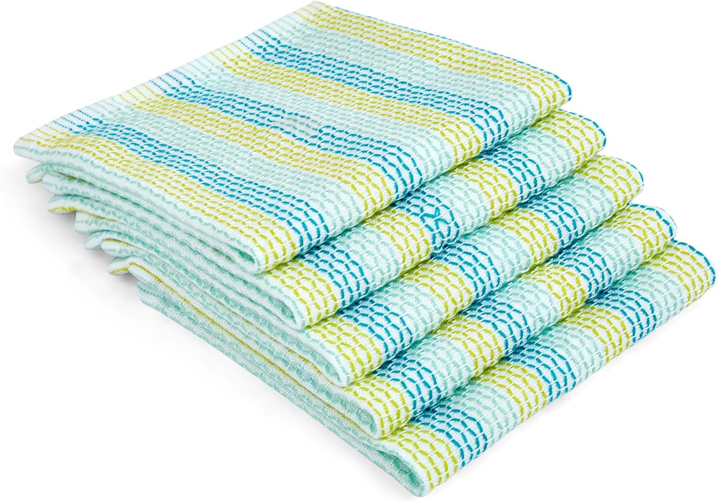 Full Circle Tidy 100% Organic Cotton Dish Cloths, Set of 5, Spring Green