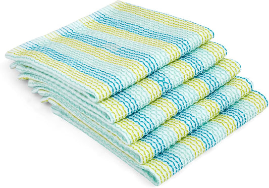 Full Circle Tidy 100% Organic Cotton Dish Cloths, Set of 5, Spring Green