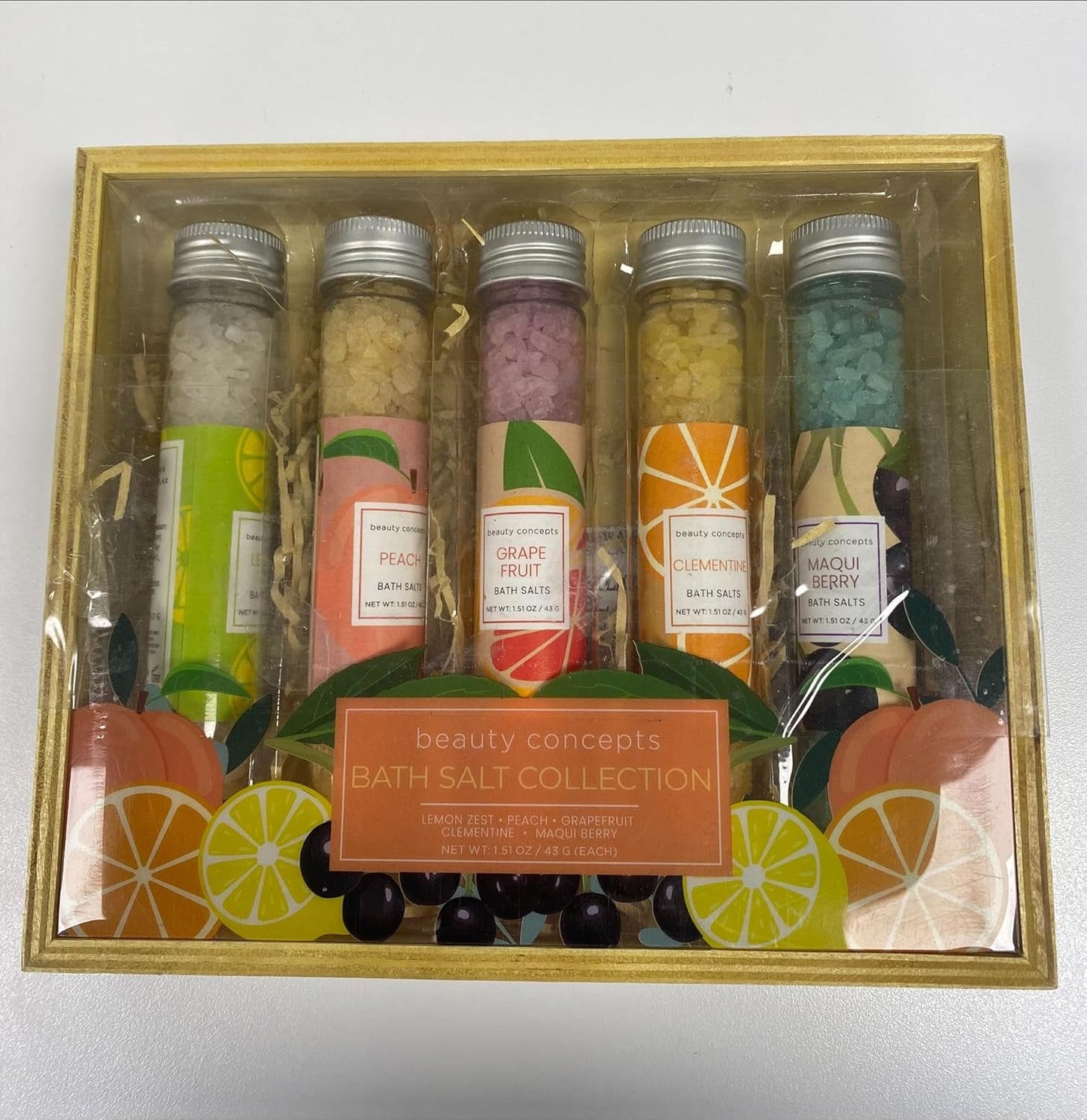 B.C. Beauty Concepts Aromatherapy Bath Salts- Epsom Salts for Soaking, Relaxing Bath Spa Set, Scented in Vanilla Almond, Shea Butter, Sweet Mint, Honey Rose, and Lavender, Fun Fruits