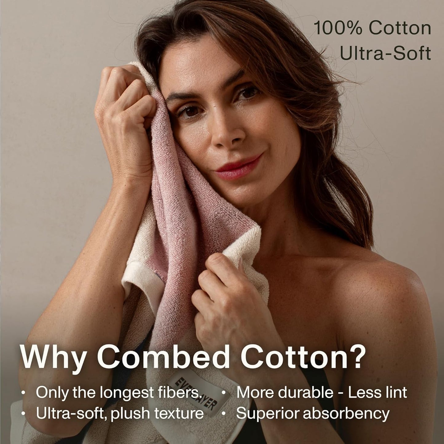 Towels - Ultra Soft, Thick and Plush, Reversible - 2 PC Luxury Hand Towels (16"x 28"), 550 GSM,100% Combed Cotton, Made in Portugal, Perfect for Home and Bathroom, Calamine Sky-Janus