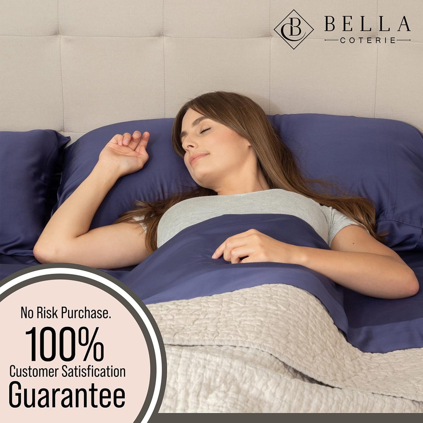 Bella Coterie Luxury Bamboo Viscose Queen Size Sheet Set | 100% Organically Grown | Ultra Soft | Cooling for Hot Sleepers | 18" Deep Pocket [Twilight Blue]