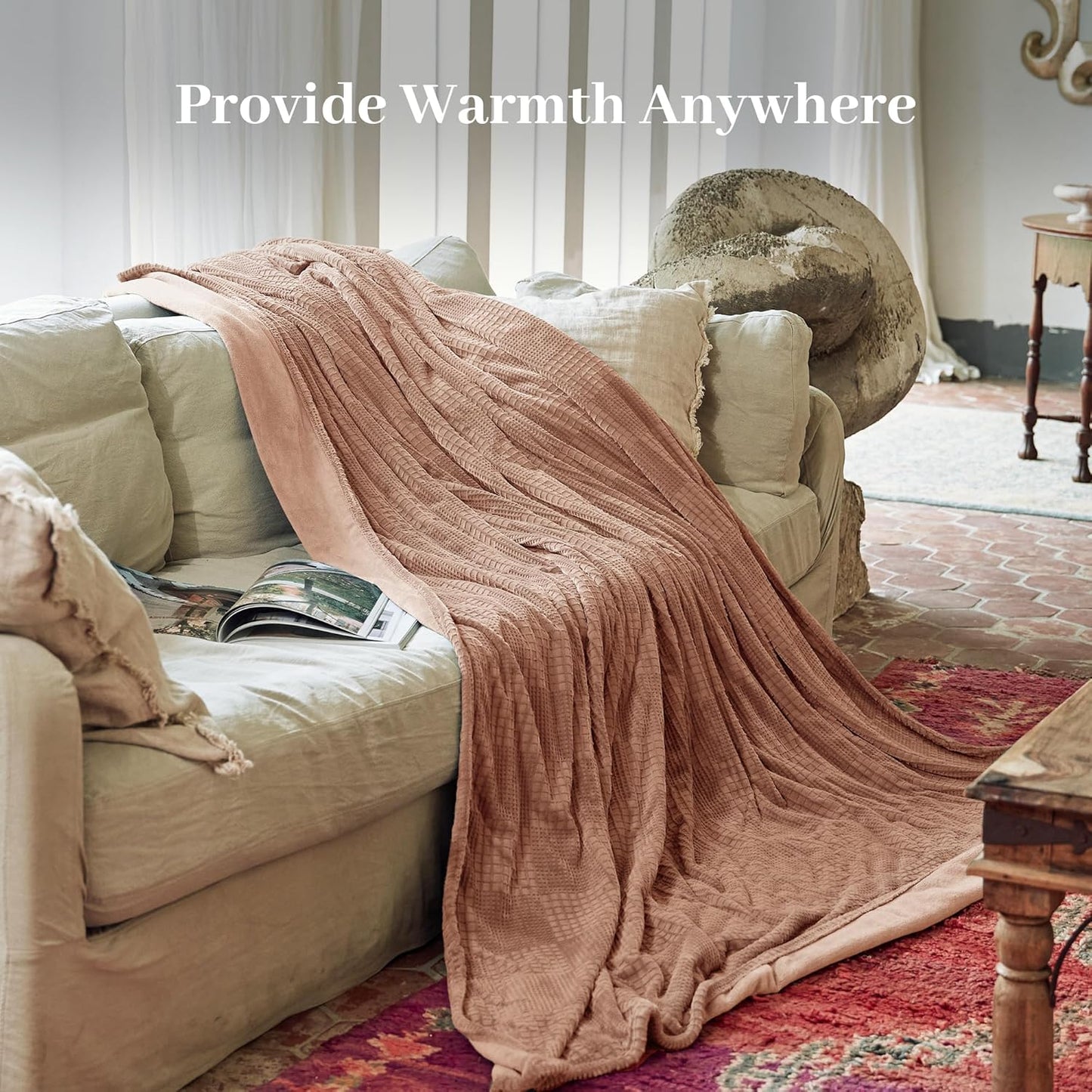 Electric Blanket Queen Size 84''X90'' - Heated Blanket with Dual Control Fast Heating 10 Heating Levels & 10 Hours Auto Off,ETL Certified Machine Washable (Fog Rose)