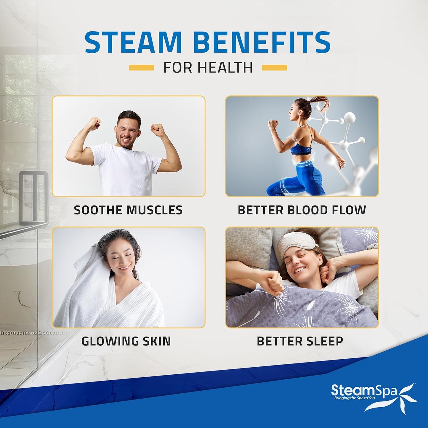 SteamSpa Steam System 9kW Steam Shower Generator with Bluetooth Wifi, Quickstart Continous Steam, Advanced Touch Pad Screen, Chroma Lights, Drain Pan and Auto Drain Chrome RVBS900CH-A