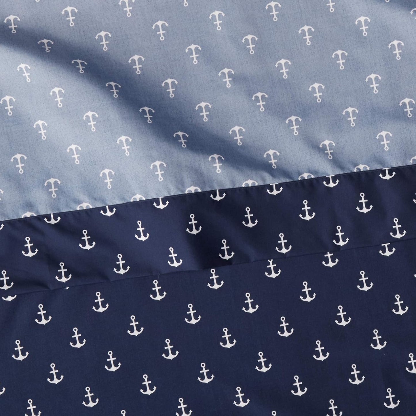 Amazon Basics 3-Piece Kid's Soft Easy Wash Lightweight Microfiber Sheet Set, Twin, White Anchors-4 Pack, Printed