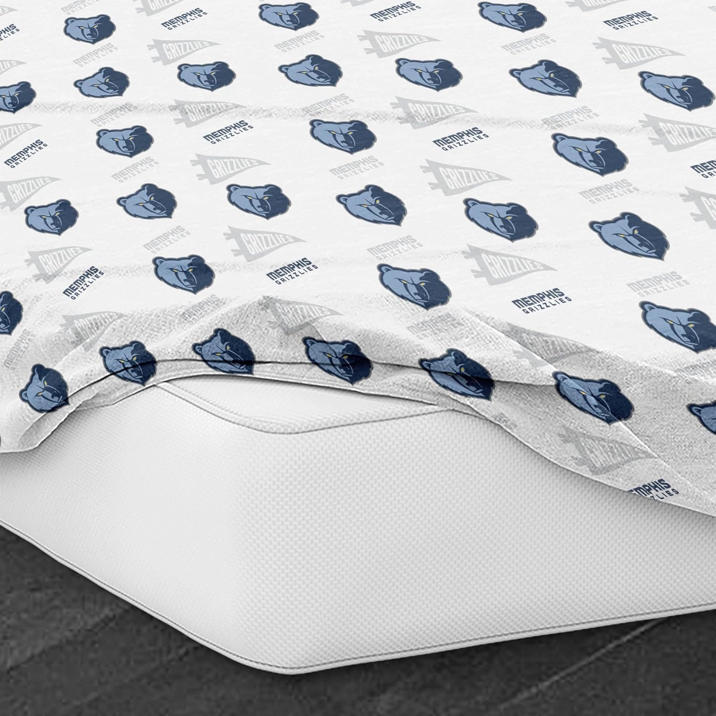 Northwest Officially Licensed Memphis Grizzlies NBA Full Size Sheet Set – Soft Team Logo Bedding for Dorms, Bedrooms, Fan Caves & Game Day Style