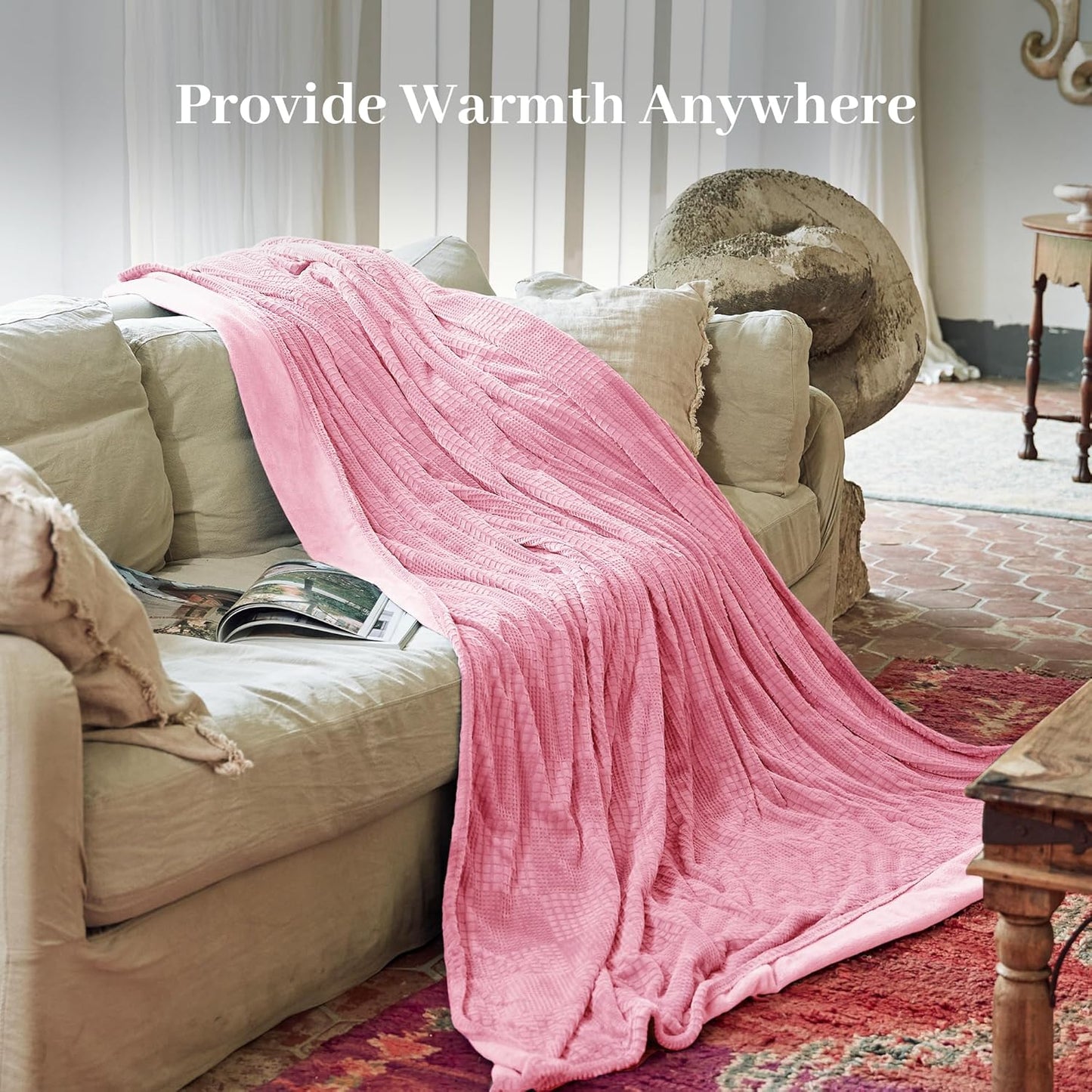 Electric Blanket Full Size 72''X84'' - Heated Blanket with Single Control Fast Heating 9 Heating Levels & 10 Hours Auto Off,ETL Certified Machine Washable (Light Pink)