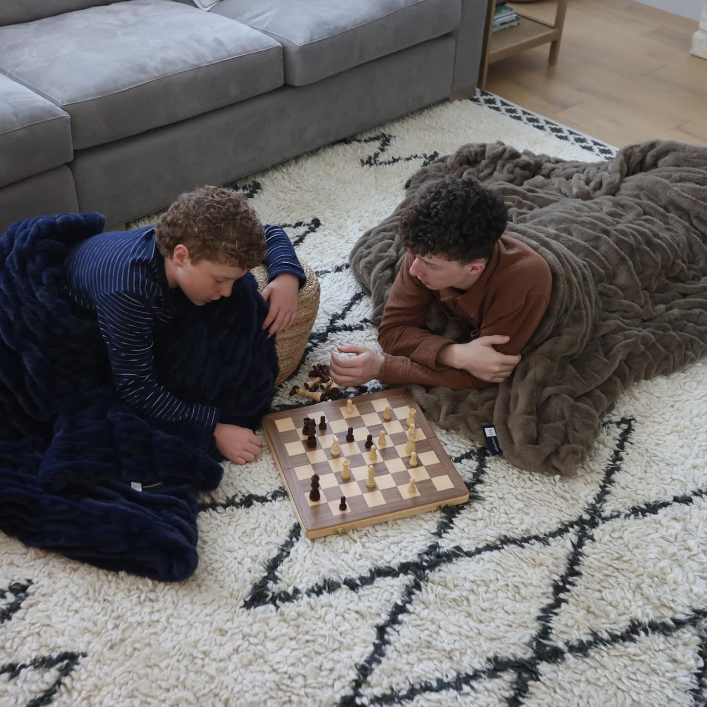 Minky Designs Driftwood Minky Blanket – Ultra Soft Faux Fur Throw Blanket for Couch, Bed & Home – Fluffy, Warm & Luxurious – Chic Collection (Medium, 50x60)