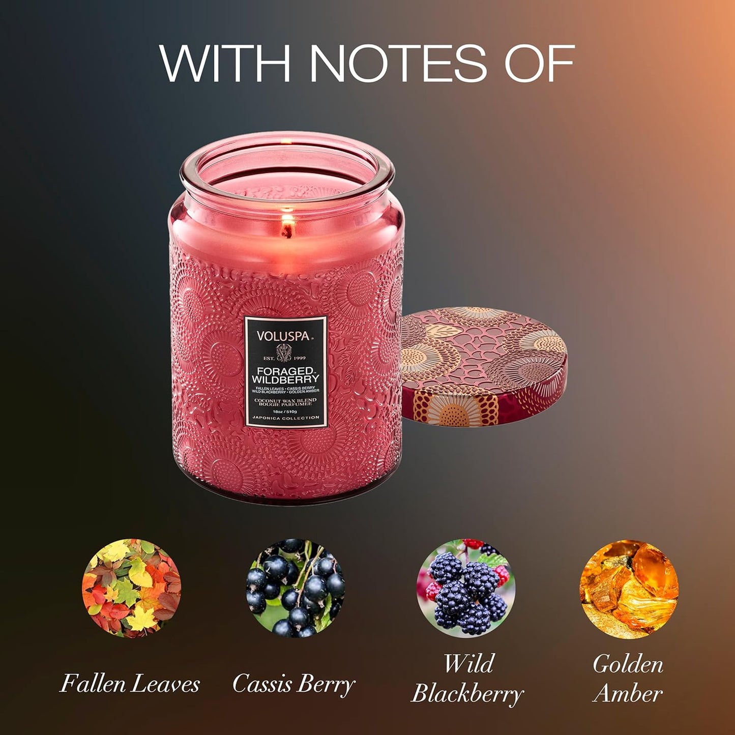Voluspa Foraged Wildberry Soy Wax Jar Candle - 18 Oz, Spring-Summer