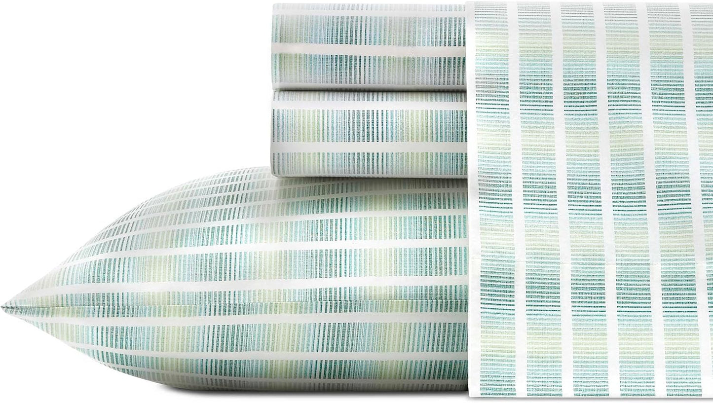 Tommy Bahama - King Sheets, Cotton Percale Bedding Set, Crisp & Cool, Stylish Bedding Set (Off The Grid Green, King)