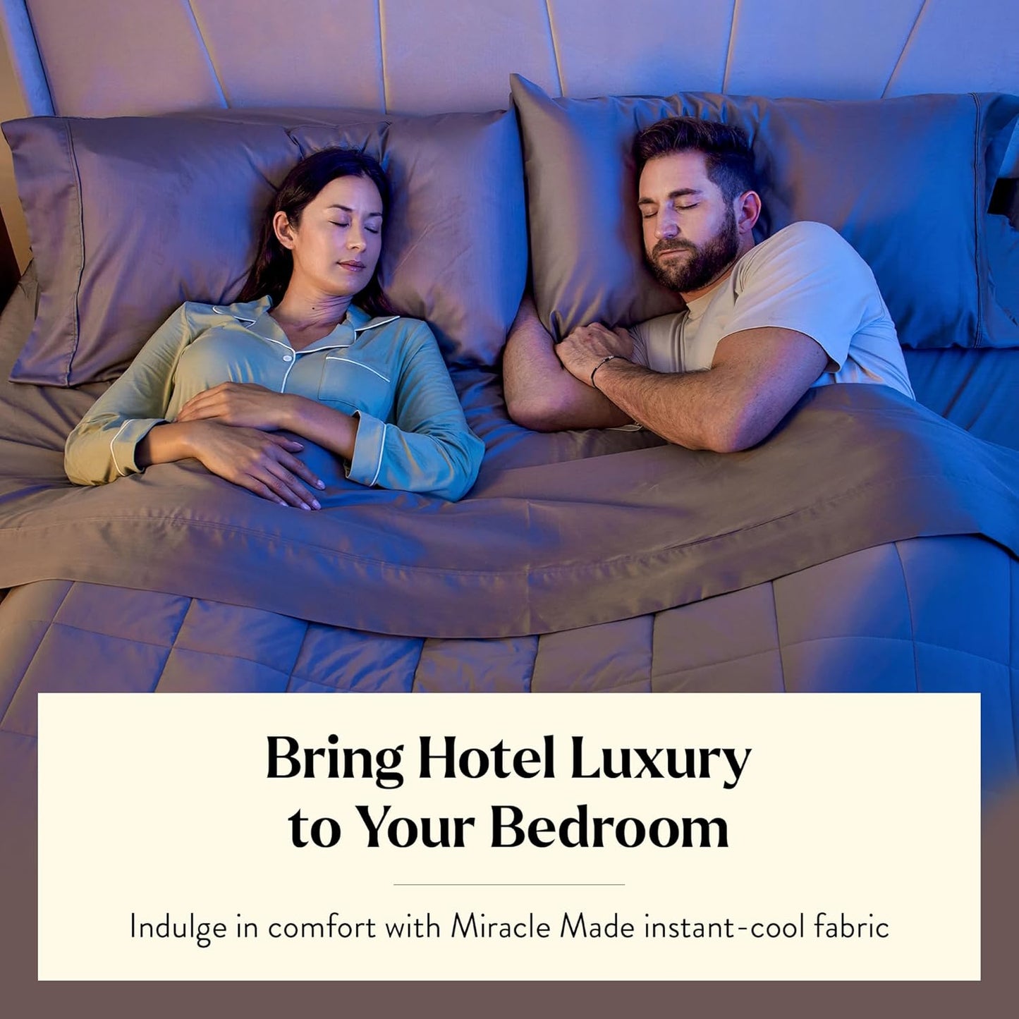 Miracle Made Soft Cooling Comforter – All-Season Silver-Infused Cozy Cotton Fabric – Lightweight, Hypoallergenic Bedding for Hot Sleepers, King Size Blanket, Stone