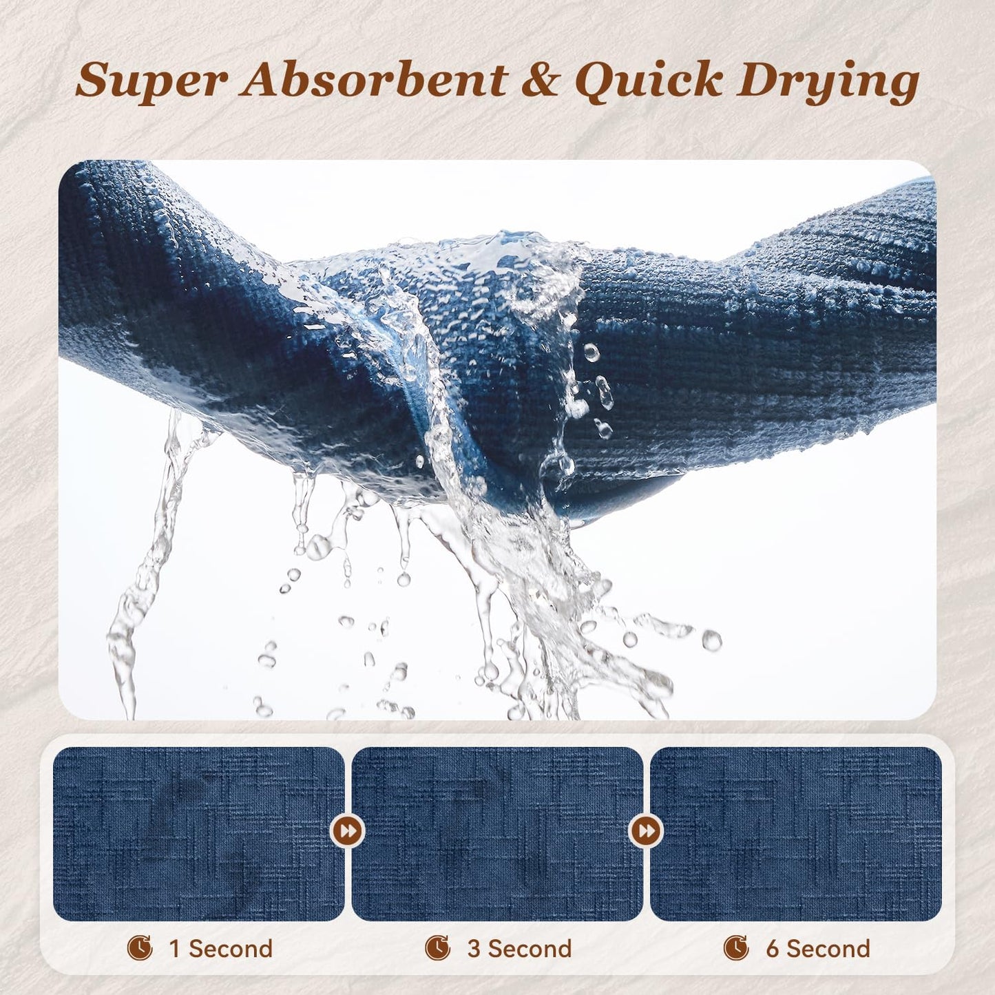 AMOAMI Bath Mat Non Slip Super Absorbent Quick Dry Bath Mats for Bathroom Floor Rubber Backing Washable Bathroom Rugs Modern Woven Jacquard Mat, Beside Tub Bath Rugs, 2' x 5', Blue